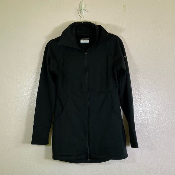 Columbia i2o Black Omni-Wick Slim Longline Full Zip Jacket Tunic Womens S - Picture 1 of 7